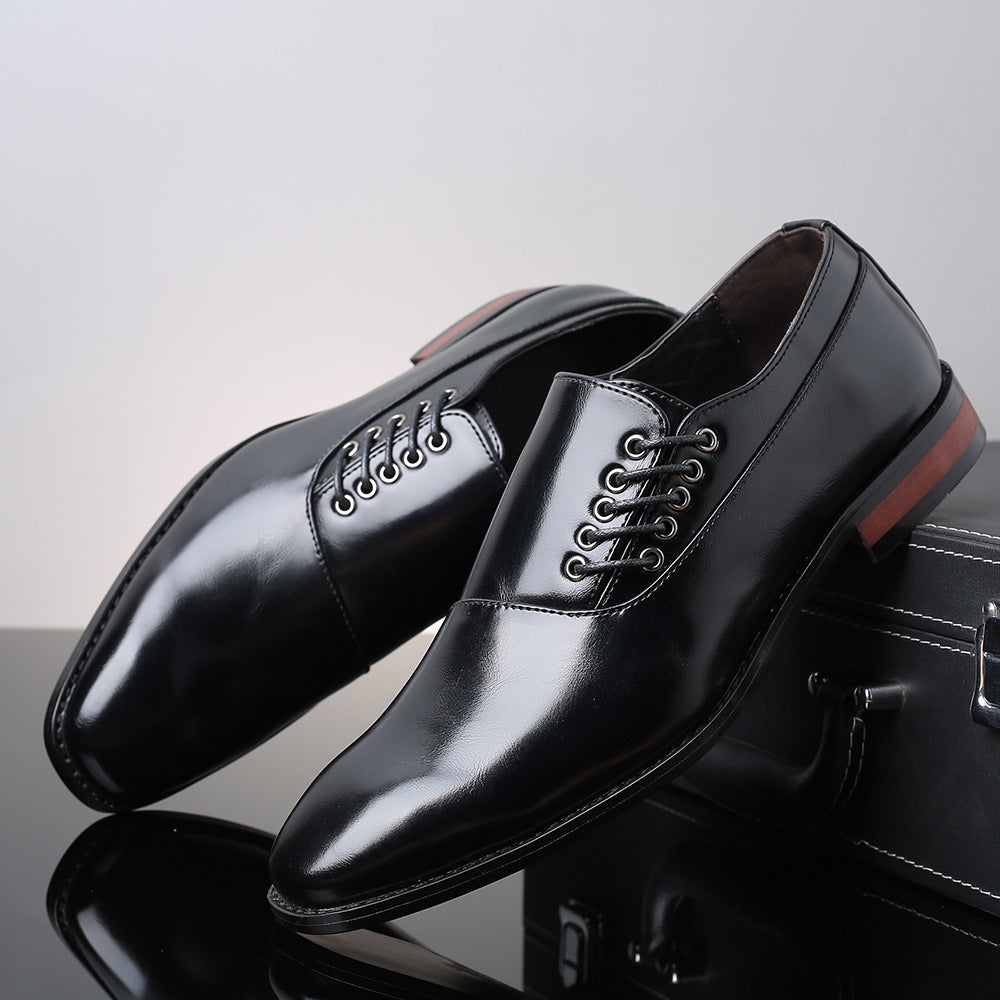 Damen Elegante Hochglanz-Leder Schnürschuhe mit modischen Akzenten R&B