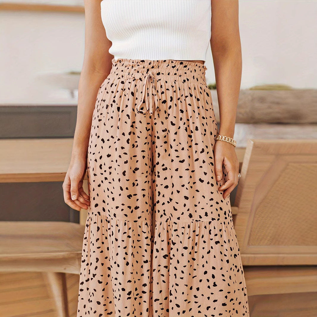 Damen Weit geschnittene Sommerhose mit lässigem Schnitt und elastischem Bund R&B