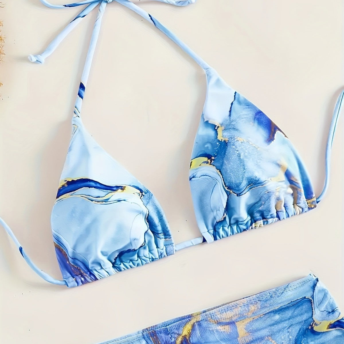 Damen Triangel-Bikini mit modischem Wickelrock R&B