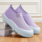 Damen Bequeme Slip-On Sneakers mit flexiblem Strickdesign R&B
