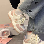 Damen Modische Sport Sneakers mit doppeltem Obermaterial und rutschfester Sohle R&B