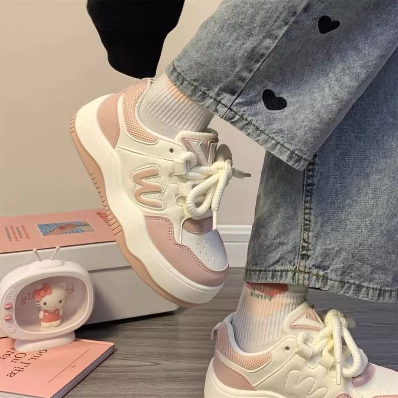 Damen Modische Sport Sneakers mit doppeltem Obermaterial und rutschfester Sohle R&B