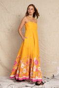 Damen Maxikleid mit floralem Design und eleganten Spaghettiträgern R&B
