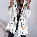 Damen Modische Parka mit floralen Akzenten und verstellbarem Bund R&B