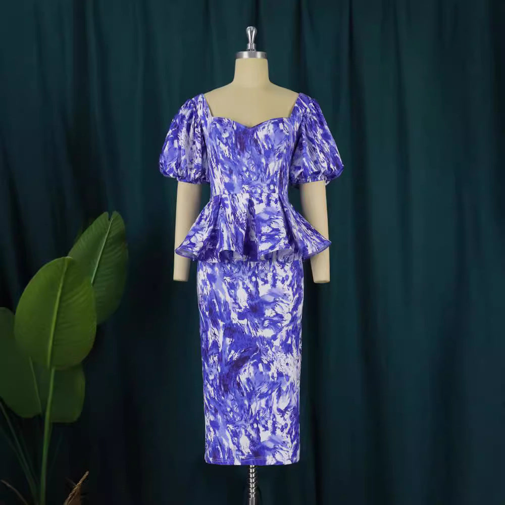 Damen stilvolles Peplum Kleid R&B