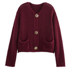 Damen Strickjacke mit dekorativen Knöpfen