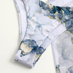Damen Bikiniset mit marbledem Design und verstellbaren Trägern R&B