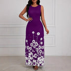 Damen Maxikleid mit floralem Muster und praktischen Seitentaschen R&B