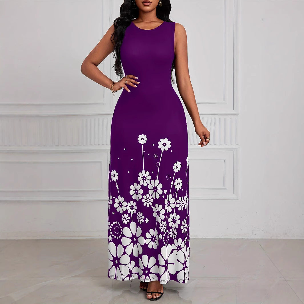 Damen Maxikleid mit floralem Muster und praktischen Seitentaschen R&B