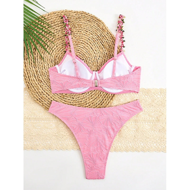 Damen Bikini-Set mit floralen Akzentstickereien R&B