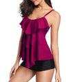 Damen Schwimmloche Tankini mit mehrlagigem Rüschendesign R&B