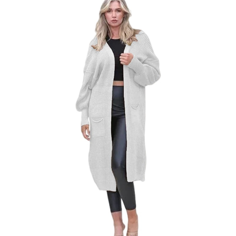Damen Langarm-Strickcardigan mit edlem Strukturdesign und praktischen Taschen R&B