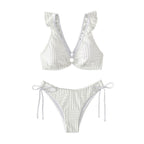 Damen Bikini-Set mit verstellbaren Trägern und frilly Details R&B
