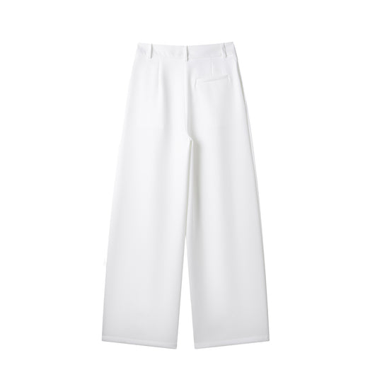 Damen weit geschnittene High-Waist-Stoffhose R&B