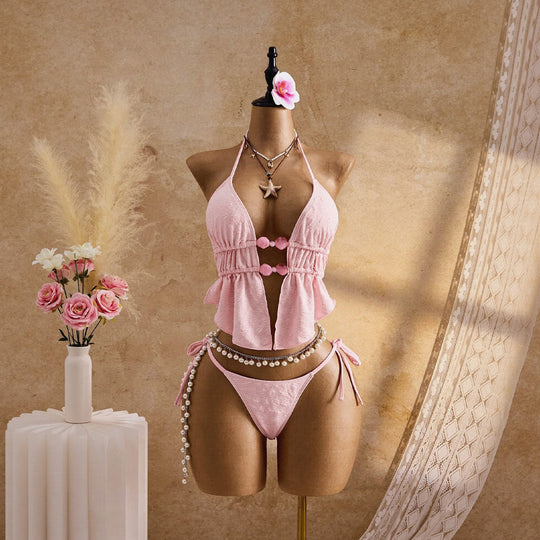 Damen Triangel-Bikini mit luftiger Rüsche R&B