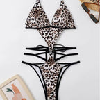Damen Triangel-Bikini mit aufregendem Animal-Print und raffinierter Schnürung R&B
