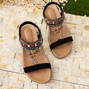 Damen Riemchen-Sandalen mit filigranen Verzierungen R&B