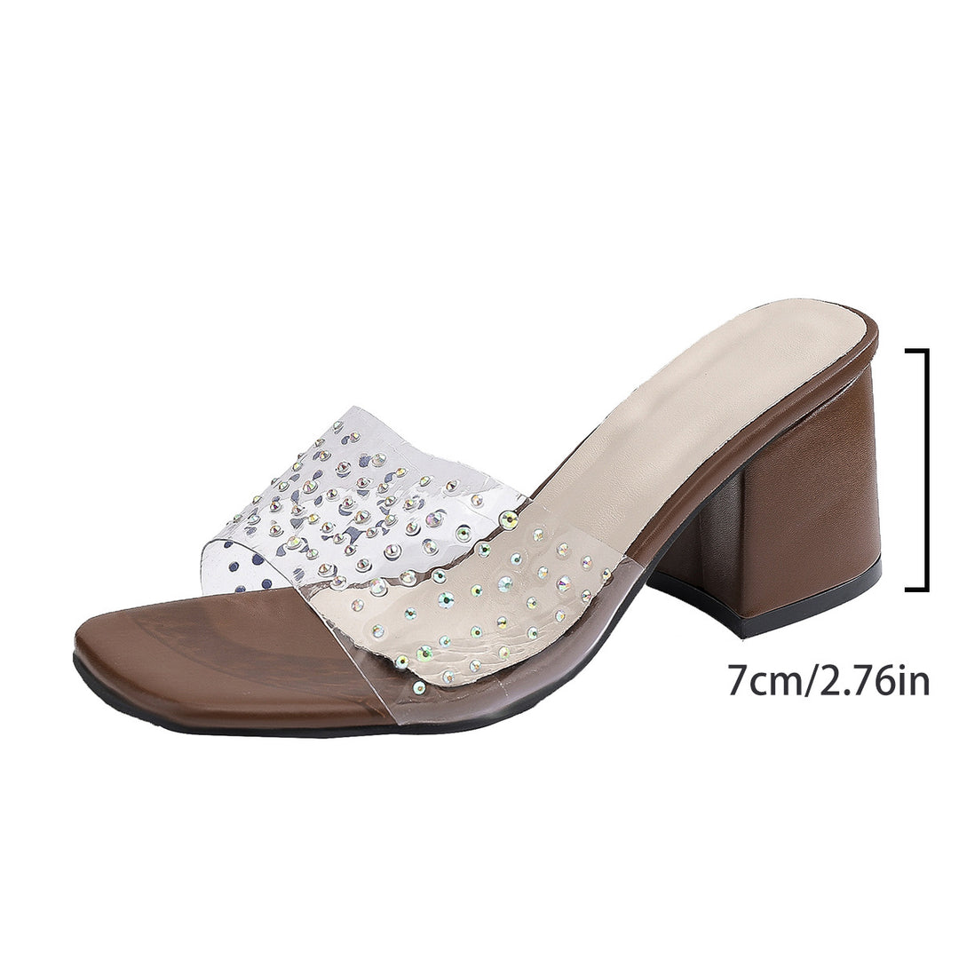 Damen Sandalen mit transparentem Riemchen und funkelnden Strass-Akzenten R&B