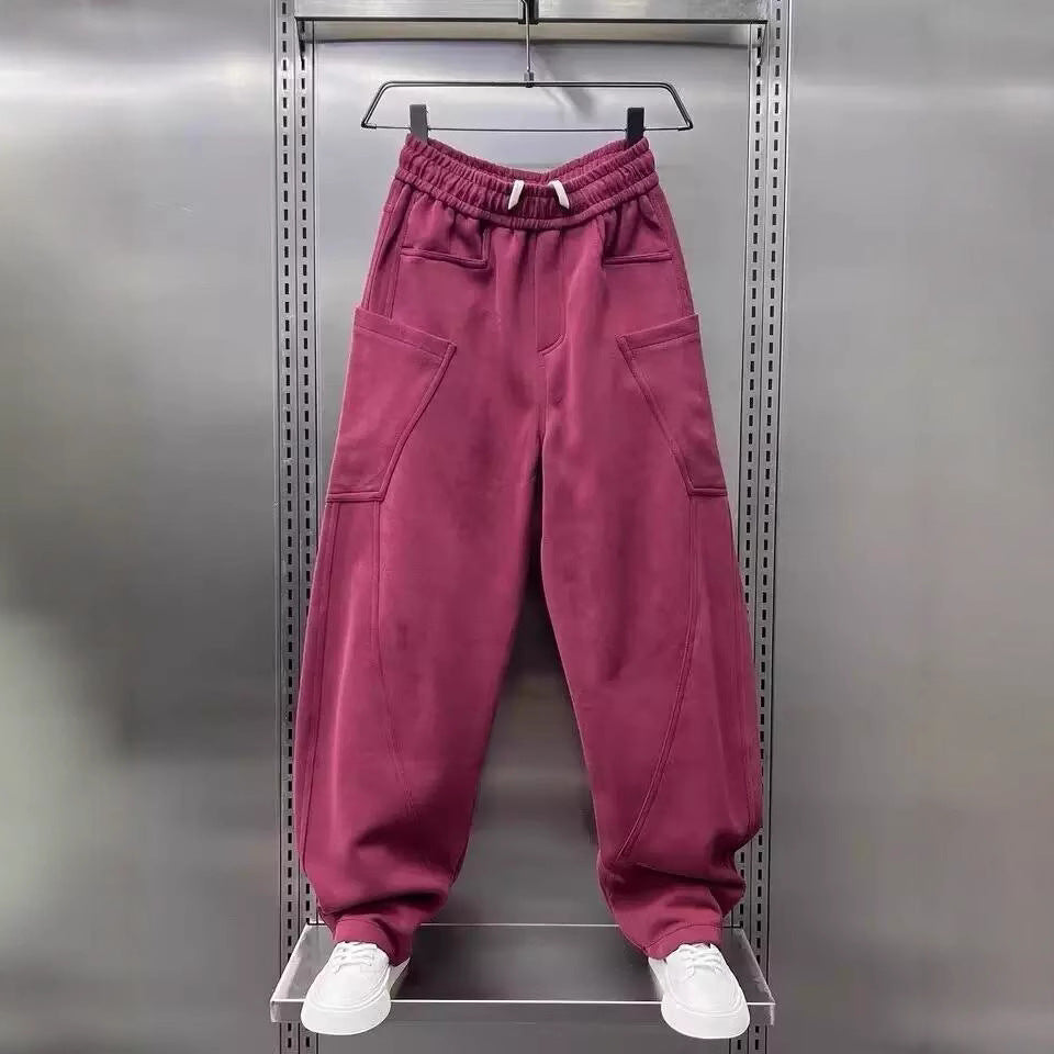 Damen bequeme Sweathose mit Cargo-Taschen R&B