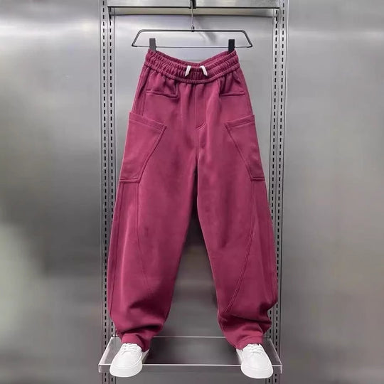 Damen bequeme Sweathose mit Cargo-Taschen R&B