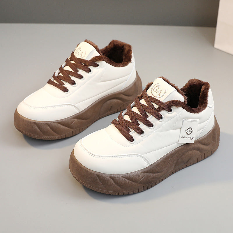 Damen modische Sneakers mit warmem Innenfutter und robuster Profilsohle R&B