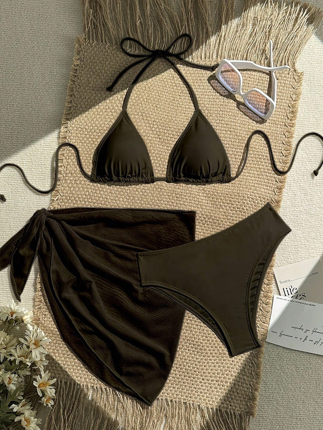 Damen Triangel-Bikini mit Wickeltuch und verstellbaren Trägern R&B