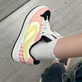 Damen Sneakers mit modischen Karodetails und atmungsaktiver Laufsohle