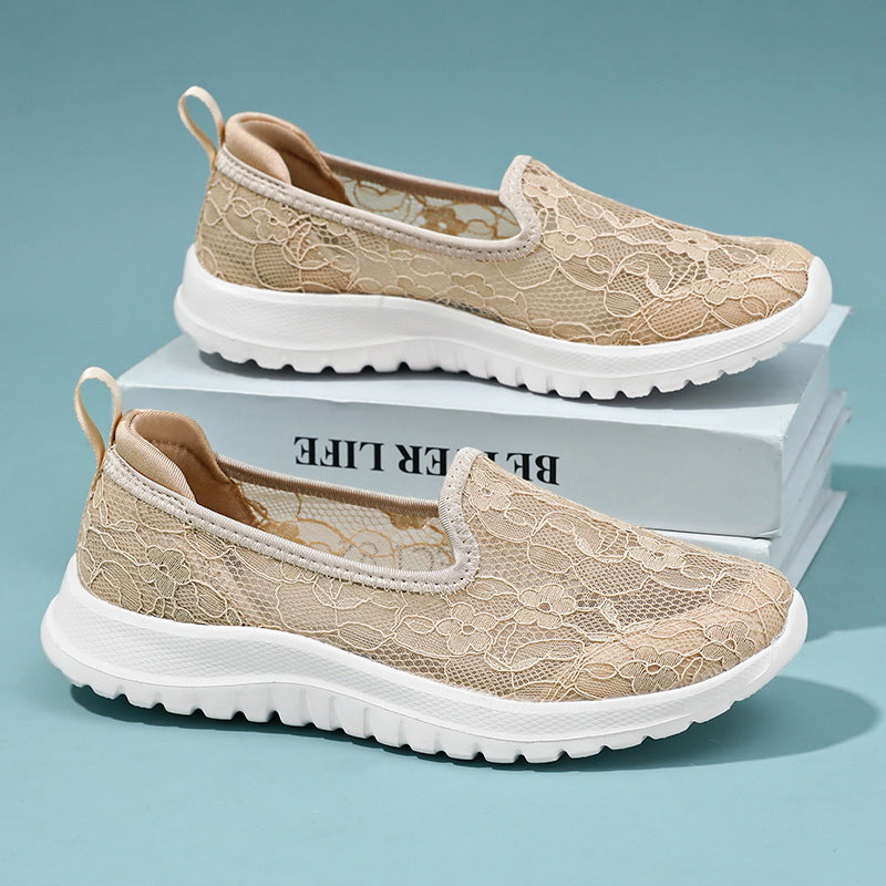 Damen Slip-On Sneakers mit eleganter Spitze und dämpfender Sohle R&B