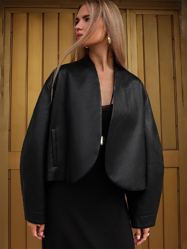 Damen moderne cropped Jacke mit oversized Schnitt R&B