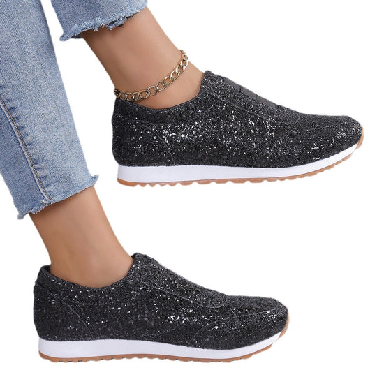 Damen Glitzernde Slip-On Sneakers mit komfortabler Sohle R&B