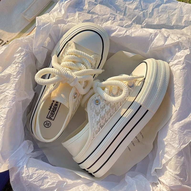 Damen Bequeme Sneakers mit trendy Plateau von
