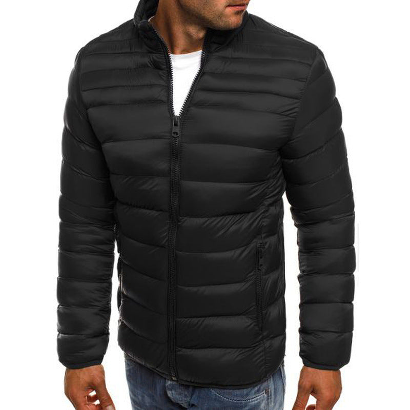 Herren modische Steppjacke mit hohem Kragen und seitlichen Reißverschlusstaschen R&B