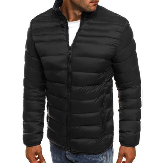 Herren modische Steppjacke mit hohem Kragen und seitlichen Reißverschlusstaschen R&B