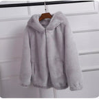 Damen Flauschige Kapuzenjacke R&B