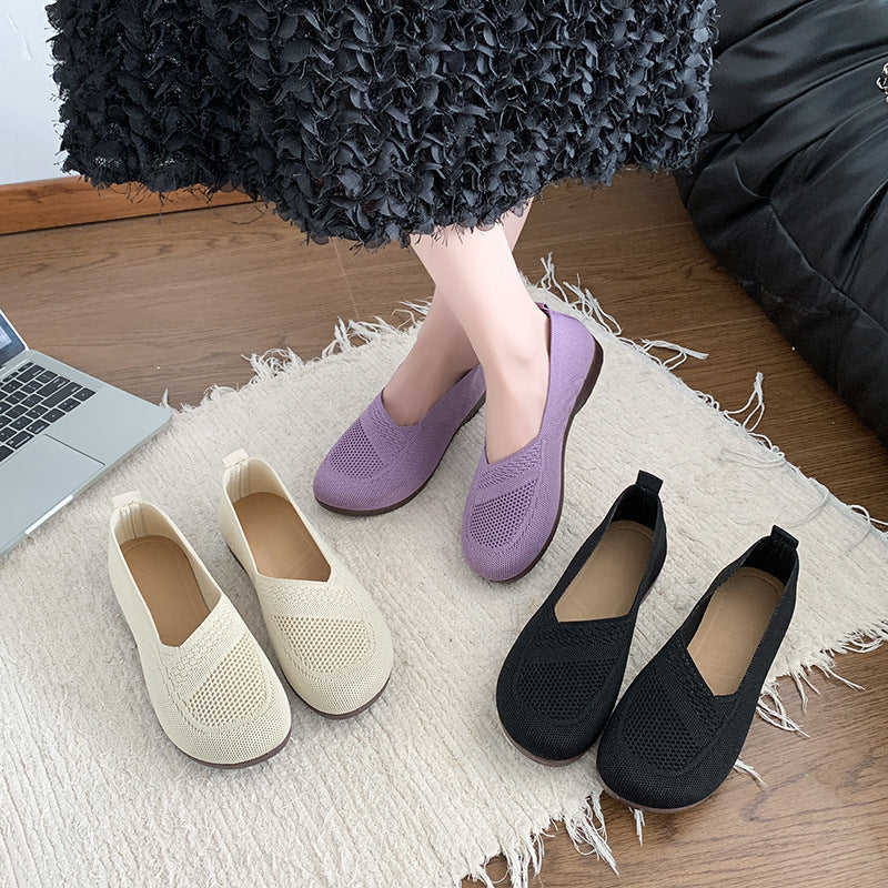 Damen Atmungsaktive Ballerinas mit elastischem Obermaterial R&B
