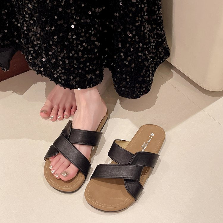 Damen modische Sandalen mit Pompons R&B