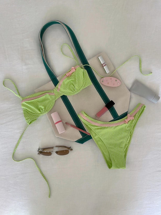 Damen gepunkteter Bikini mit verspieltem Design R&B