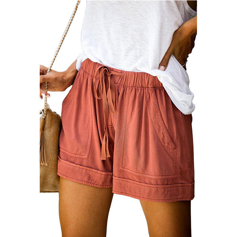Damen Bequeme Sommer-Shorts mit elastischem Bund und praktischen Taschen R&B
