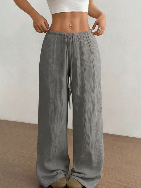 Damen weite, glänzende Palazzo-Hose R&B