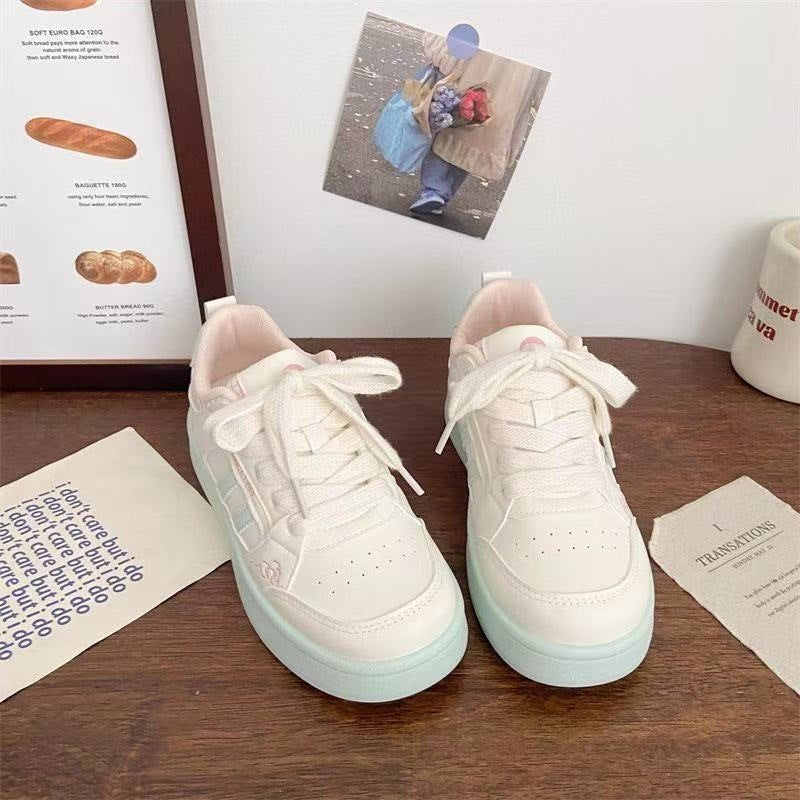 Damen Plattform Sneakers mit atmungsaktiver Obermaterialkombination und modischem Schnürdesign R&B