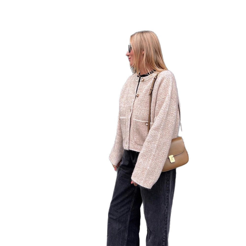 Damen kuschelige Strickjacke mit eleganten Knopfdetails R&B