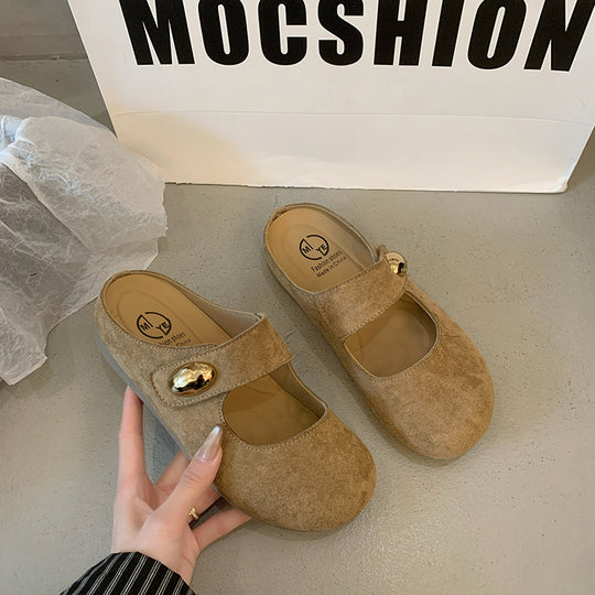 Damen Bequeme Clogs mit elegantem Riemen und modischer Verzierung R&B