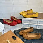 Damen Ballerinas aus weichem Wildleder mit dekorativem Schleifenakzent R&B