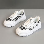 Damen Sportliche Chunky Sneakers mit einzigartigem Leopardenmuster und dämpfender Sohle R&B