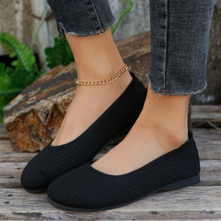 Damen flexible Ballerinas aus atmungsaktivem Strickmaterial R&B