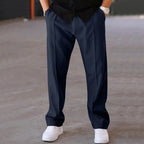 Herren elegante Freizeithose mit geradem Schnitt und klassischen Falten R&B
