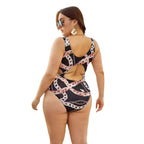 Damen Einteiliger Badeanzug mit modischen Cut-Outs und floralem Design R&B