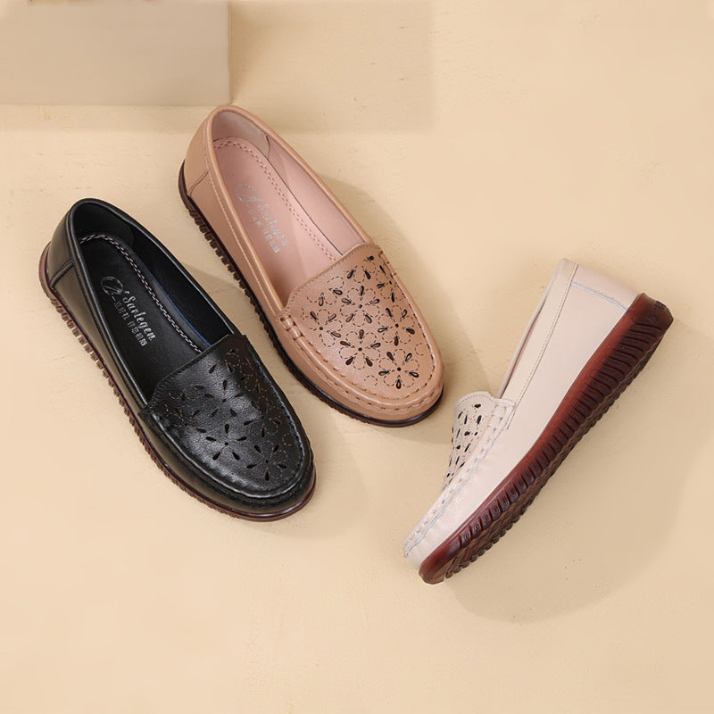 Damen Mokassins mit atmungsaktivem Lochdesign und rutschfester Sohle R&B
