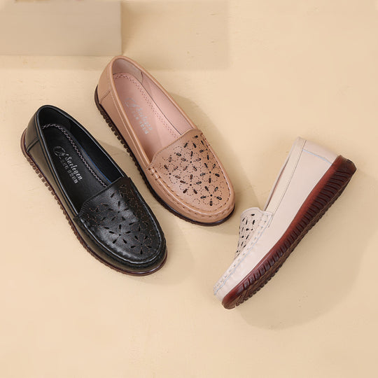 Damen Mokassins mit atmungsaktivem Lochdesign und rutschfester Sohle R&B