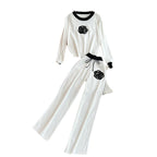 Damen elegantes und komfortables Freizeit-Set mit floralem Design R&B